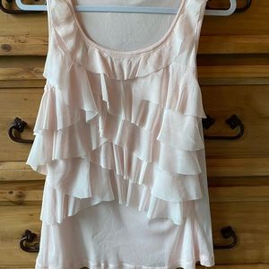 Baby pink ruffle top